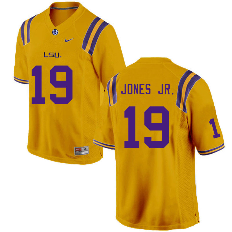 LSU Tigers Mike Jones Jr. #19 Gold Men's Stitched Authentic NCAA 2021 College Nike Football Jersey UUJ3475ED